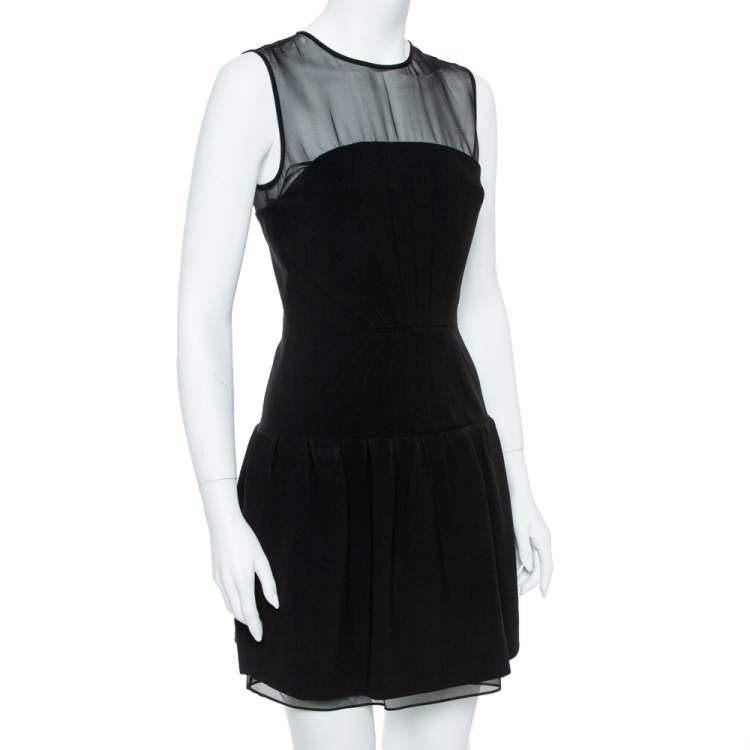 Pre Owned Diane von Furstenberg Black Yarra Mini Dress S