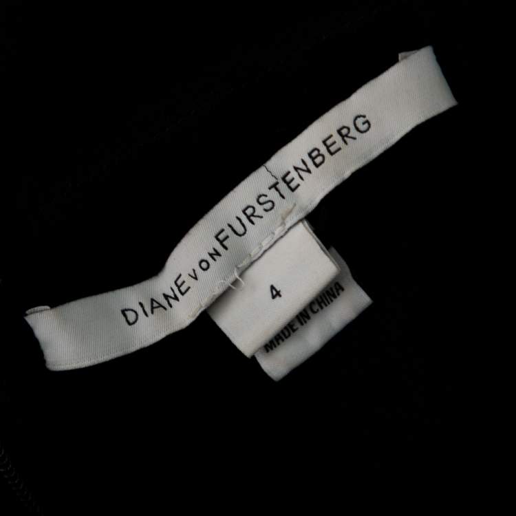 Pre Owned Diane von Furstenberg Black Yarra Mini Dress S