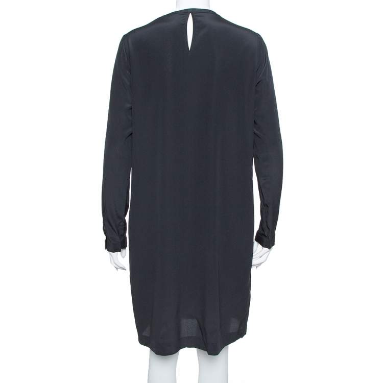 Pre Owned Diane von Furstenberg Black Silk Hilary Dress L