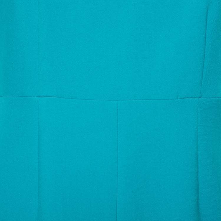 Pre Owned Diane Von Furstenberg Turquoise Blue Knit Sleeveless Sheath Carrie Dress M