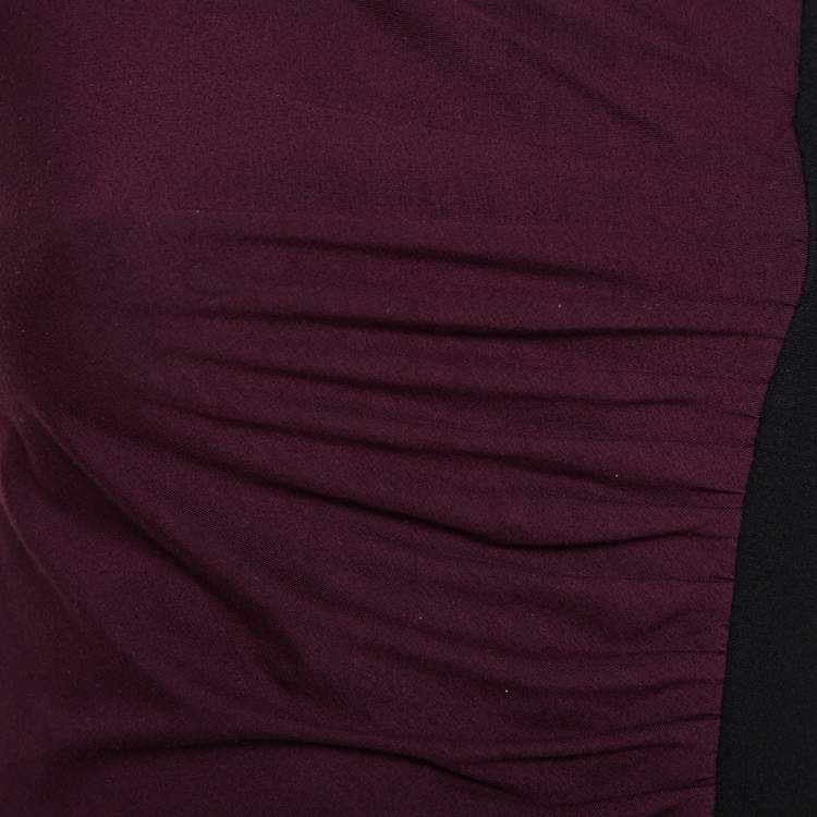 Pre Owned Diane Von Furstenberg Colorblock Stretch Knit Gladys Dress S