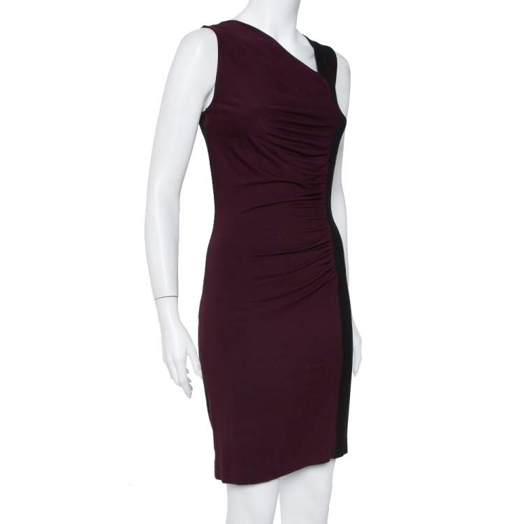 Pre Owned Diane Von Furstenberg Colorblock Stretch Knit Gladys Dress S