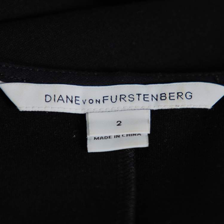 Pre Owned Diane Von Furstenberg Colorblock Stretch Knit Gladys Dress S