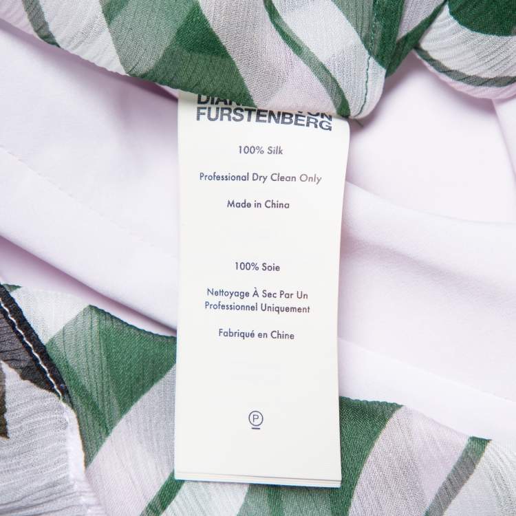 Pre Owned Diane Von Furstenberg Multicolor Silk Ruffled Oversized Mini Dress XS