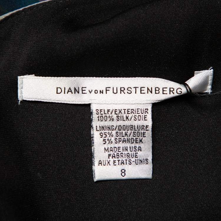 مملوكة مسبقًا Diane Von Furstenberg  Multicolor Silk Draped Sleeveless Weslie Dress M