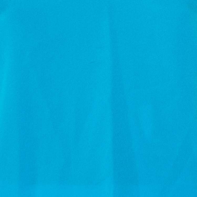 Pre Owned Diane Von Furstenberg  Blue Silk Tulip Sleeve Detail Nancy Top M
