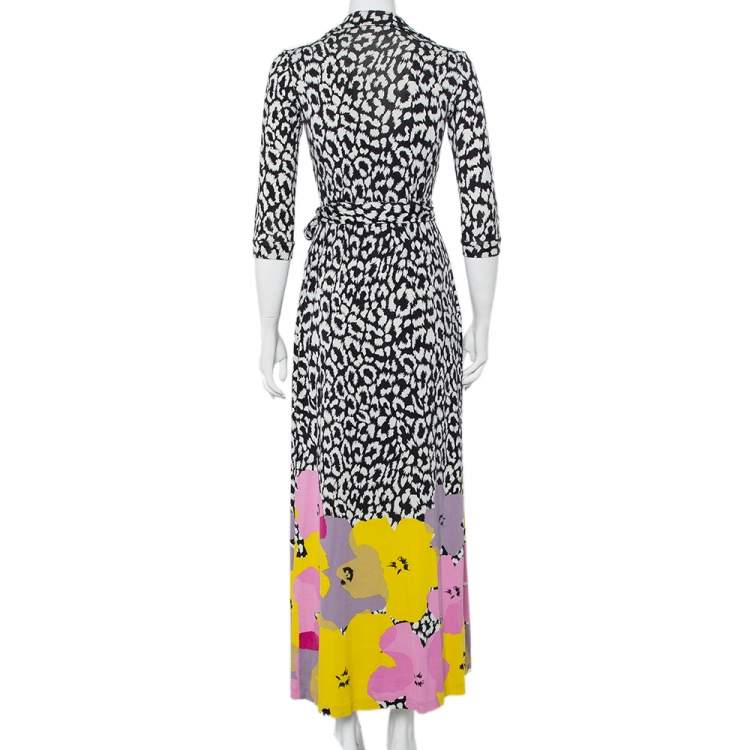مملوكة مسبقًا Diane von Furstenberg Andy Warhol Multicolor Silk Knit Maxi Wrap Dress S