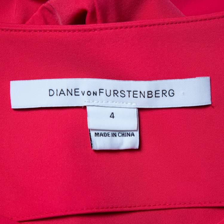 Pre Owned Diane von Furstenberg Pink Jersey Draped Waist Tie Detail Zoe Dress S