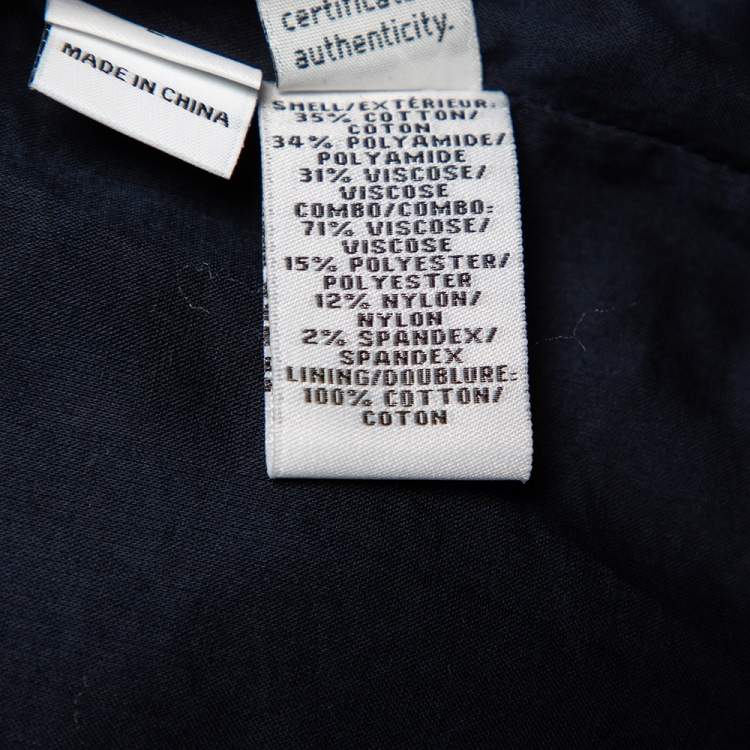Pre Owned Diane Von Furstenberg  Black & Navy Blue Lace Kennadie Bomber Jacket L