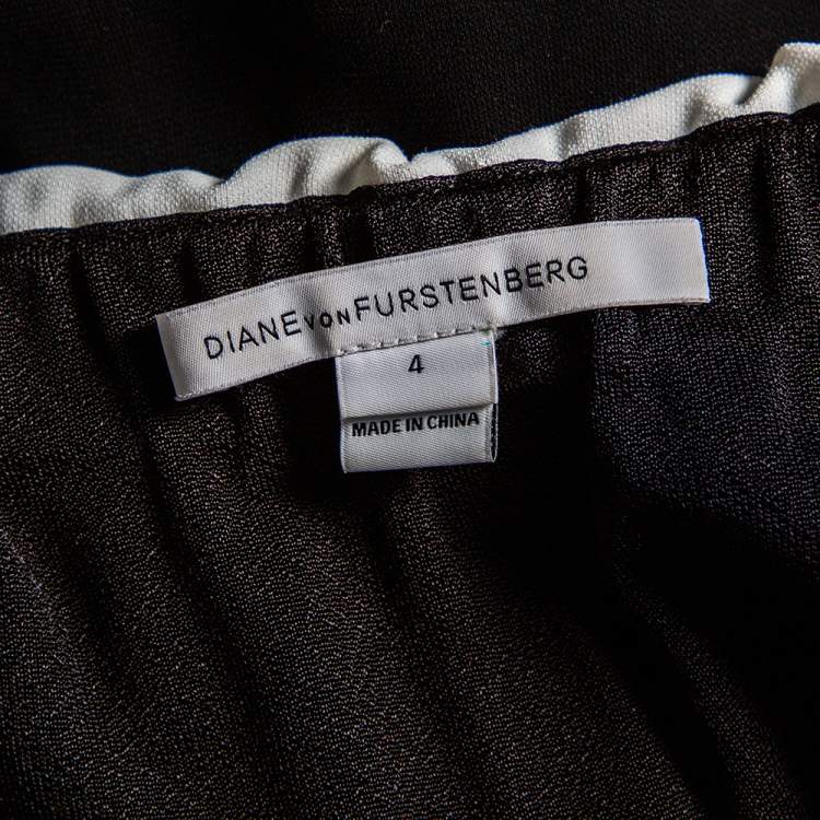 Pre Owned Diane Von Furstenberg Color Block Crepe Strapless Amare Jumpsuit S