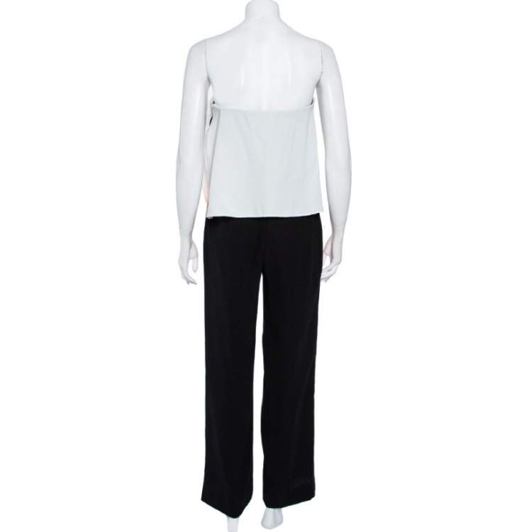 Pre Owned Diane Von Furstenberg Color Block Crepe Strapless Amare Jumpsuit S