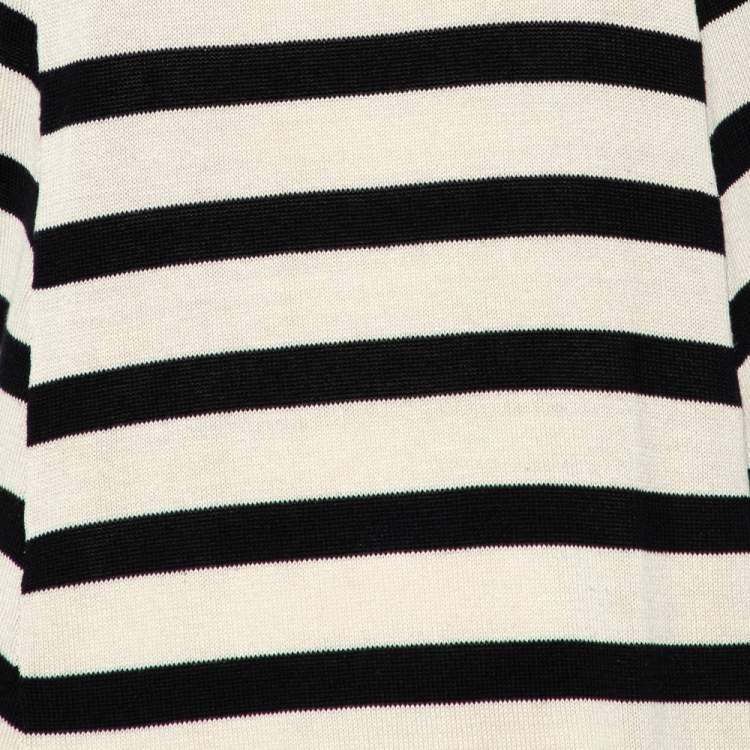 Pre Owned Diane Von Furstenberg Beige & Black Striped Knit Racer Back Tank Top S