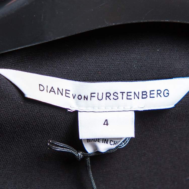Pre Owned Diane von Furstenberg Black Crepe Stacy Wrap Jumpsuit S