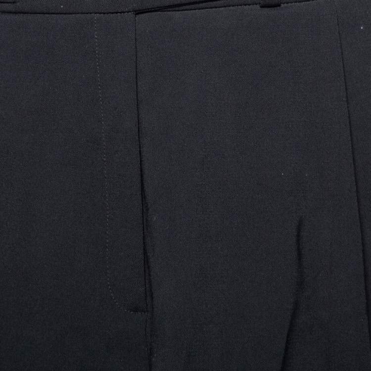 Pre Owned Diane von Furstenberg Black Wool Snap Button Detail High Waist Shorts M