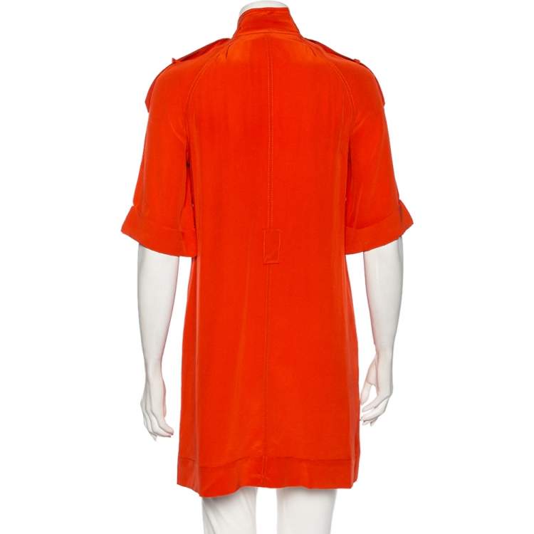Pre Owned Diane von Furstenberg Orange Silk Jafartha Mini Dress S