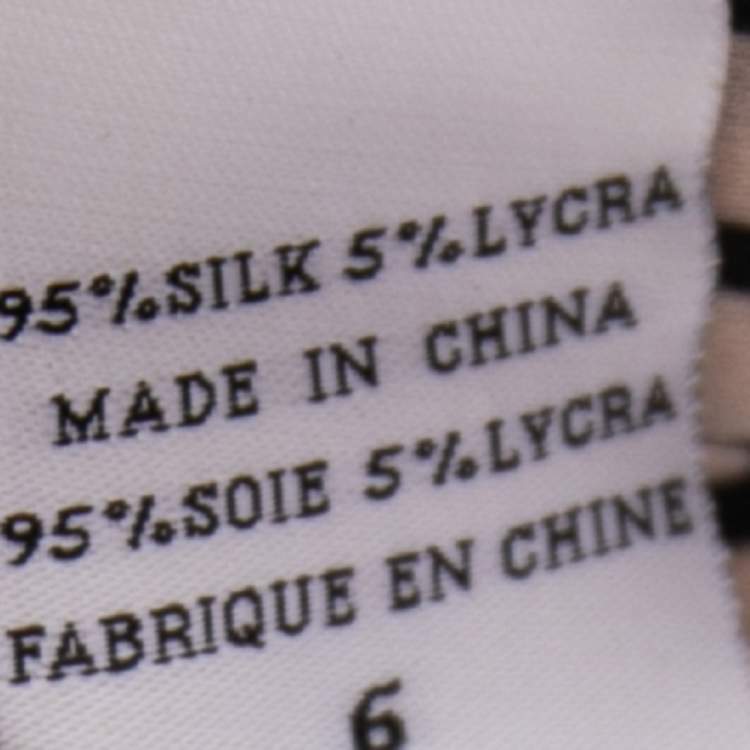 Pre Owned Diane von Furstenberg Monochrome Silk Button Front New Tunis Dress M