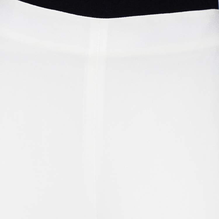 Pre Owned Diane von Furstenberg White Crepe Preston Wide Leg Pants M
