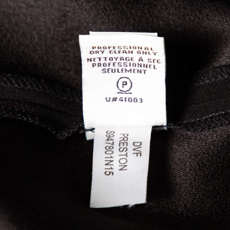 Pre Owned Diane von Furstenberg Black Crepe Preston Wide Leg Trousers L