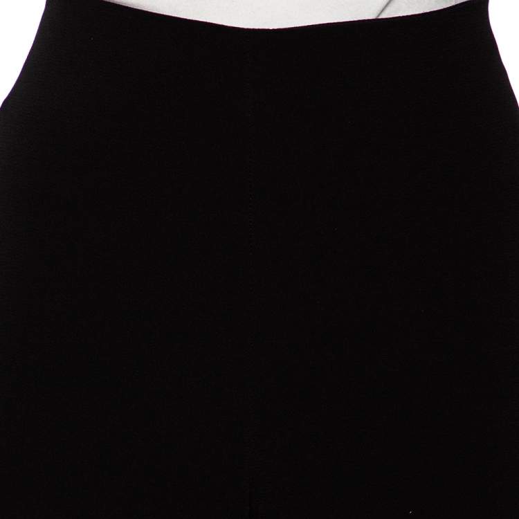 Pre Owned Diane von Furstenberg Black Crepe Preston Wide Leg Trousers L