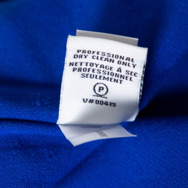 Pre Owned Diane Von Furstenberg Blue Knit Ruched Waist Detailed Dress S
