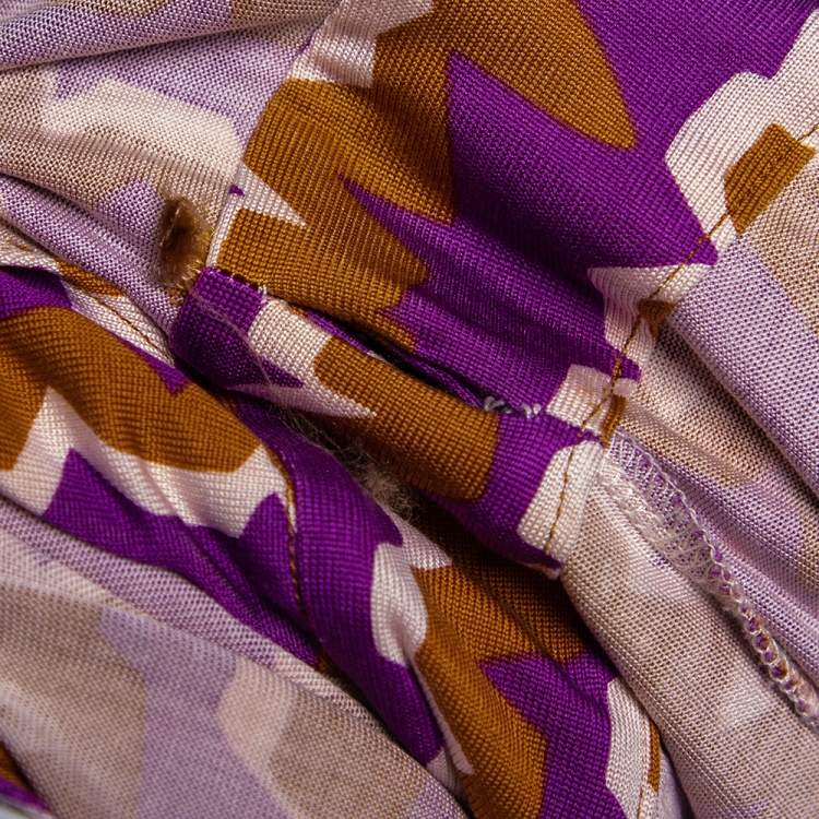 Pre Owned Diane von Furstenberg Multicolored Silk Mylene Mini Wrap Dress S