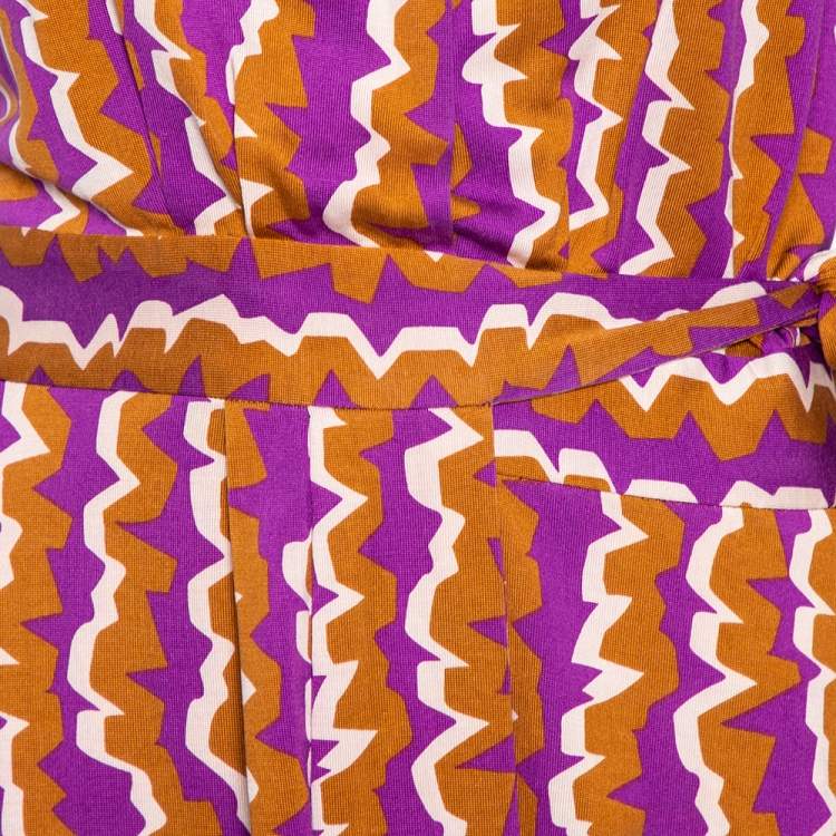 Pre Owned Diane von Furstenberg Multicolored Silk Mylene Mini Wrap Dress S