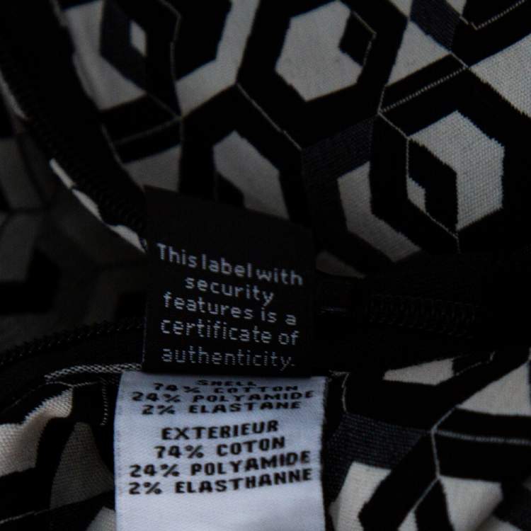 Pre Owned Diane Von Furstenberg Monochrome Rhianna Hex Maze Jacquard Pants M