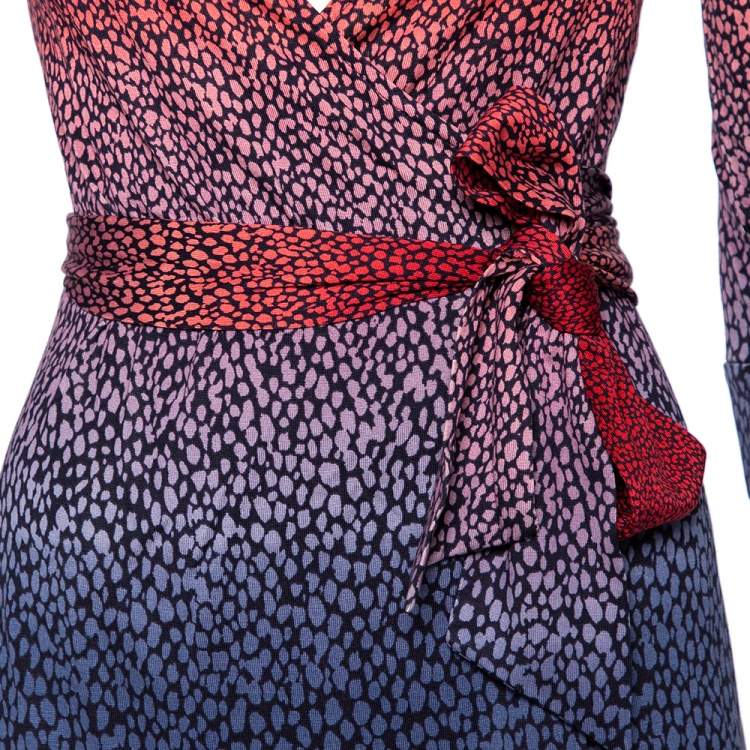 مملوكة مسبقًا Diane Von Furstenberg Ophelia Printed Silk Jersey Justin Wrap Dress S