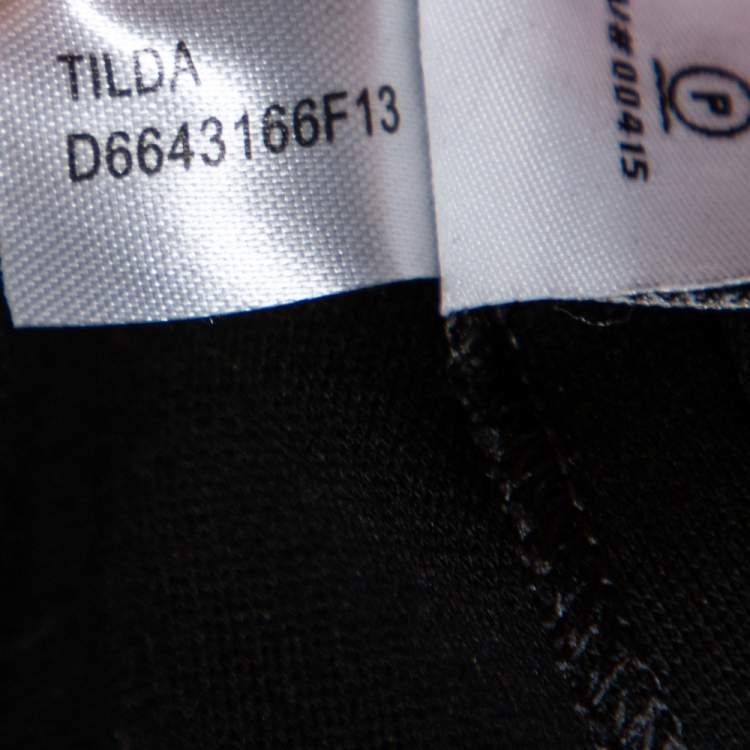 Pre Owned Diane von Furstenberg Black Knit And Textured Inset Detailed Tilda Dress S