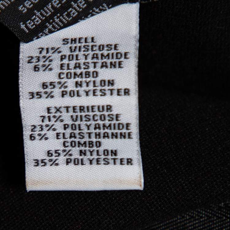 Pre Owned Diane von Furstenberg Black Knit And Textured Inset Detailed Tilda Dress S