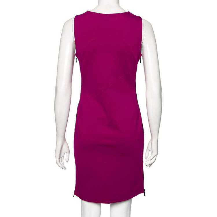 Pre Owned Diane von Furstenberg Fuchsia Knit Leigh Dress M