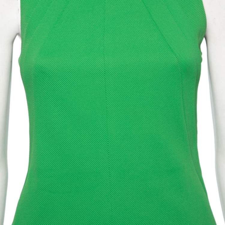 Pre Owned Diane von Furstenberg Green Textured Carpreena Short Dress S