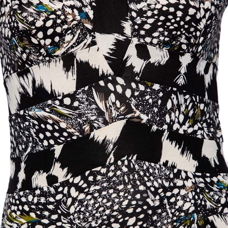 Pre Owned Diane Von Furstenberg Multicolor Printed Silk Knit Stirling Dress S