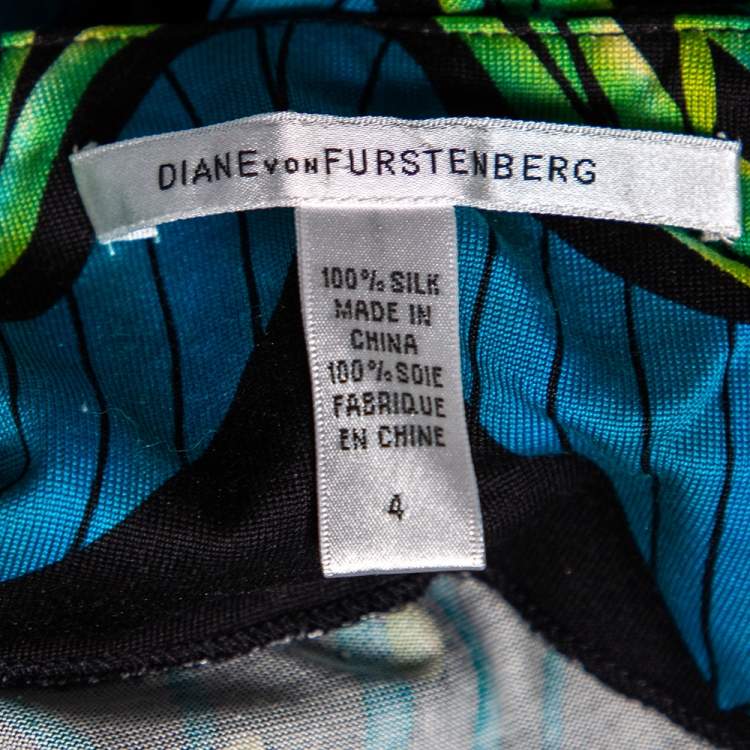 Pre Owned Diane von Furstenberg Multicolor Printed Silk Tacita Tunic Dress S