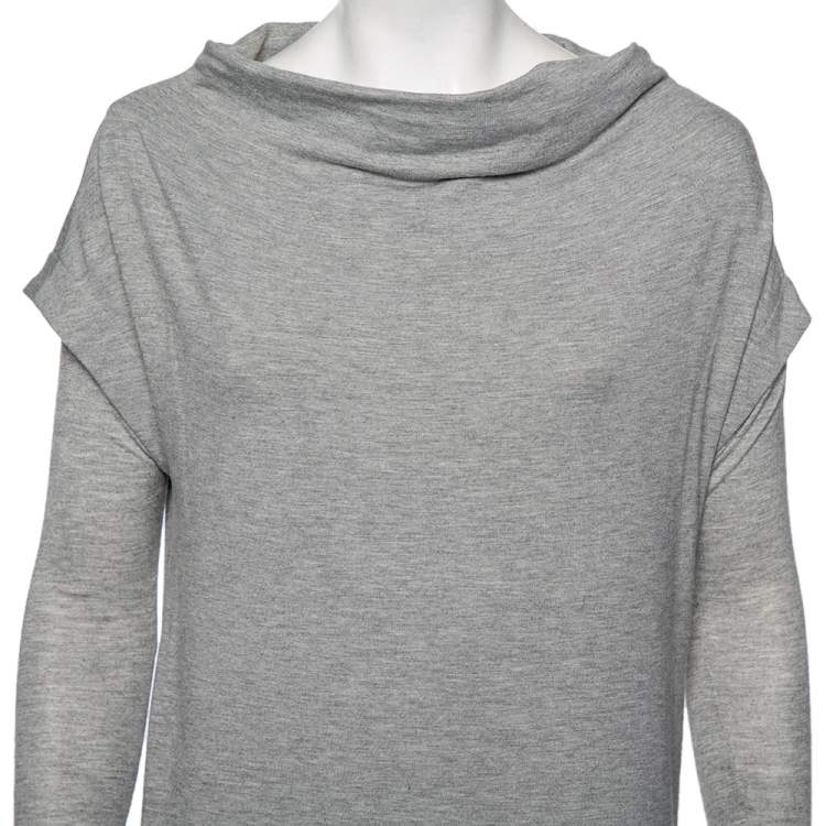 Pre Owned Diane von Furstenberg Grey Knit Financier Sweatshirt Dress S