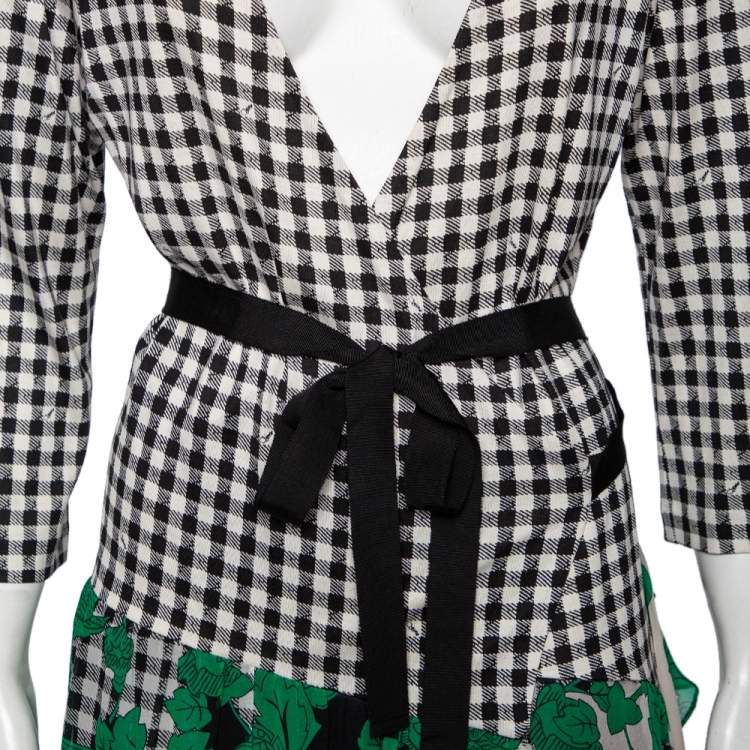 Pre Owned Diane von Furstenberg Multicolored Print Silk Knit Rivera Wrap Dress XL