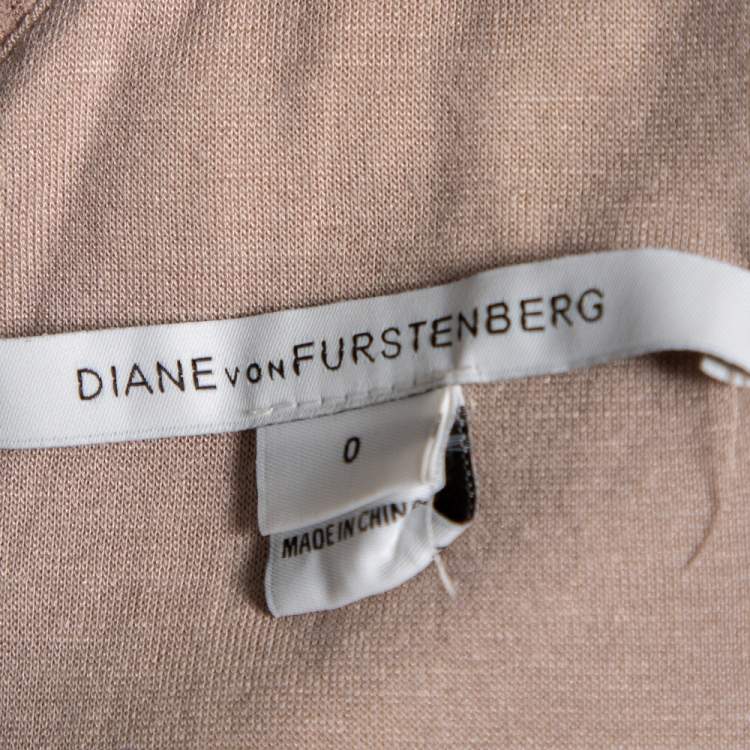 Pre Owned Diane von Furstenberg Dusky Pink Lace Zarita Long Dress XS