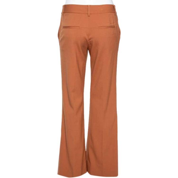 Pre Owned Diane Von Furstenberg Brown Wool Flared Leg Fimby Trousers S