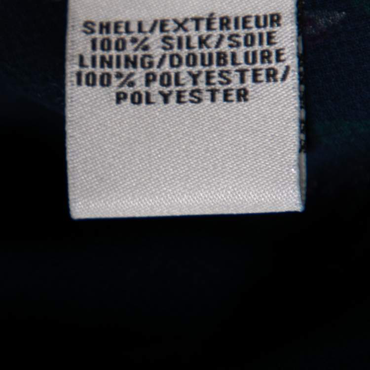 Pre Owned Diane von Furstenberg Blue Floral Printed Pleated Front Sleeveless Top L