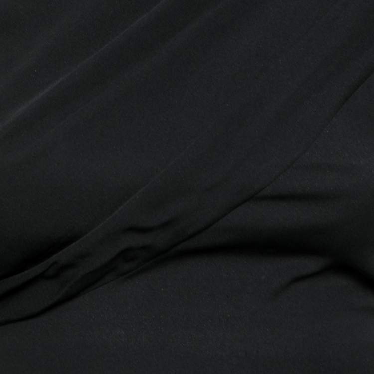 Pre Owned Diane Von Furstenberg Black Silk Pleated Front Dress XS