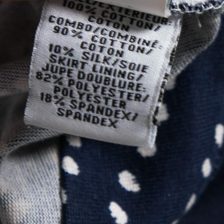 Pre Owned Diane von Furstenberg Blue & White Printed Cotton Jewel Wrap Dress S