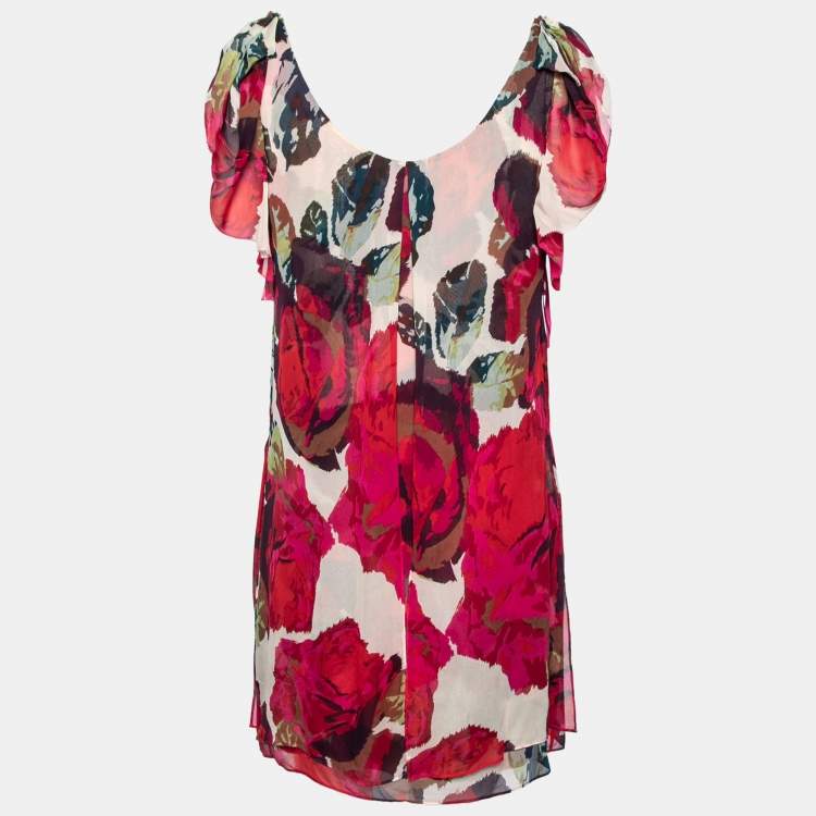 Pre Owned Diane von Furstenberg Multicolor Printed Silk Elenka Mini Dress S