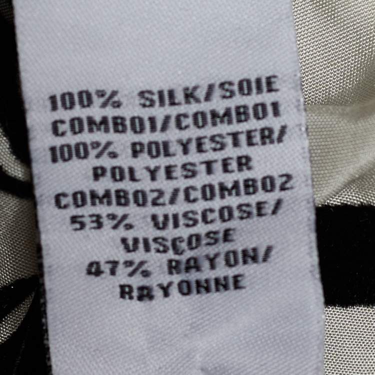 Pre Owned Diane von Furstenberg Monochrome Devoré Yarra Habotai Dress L