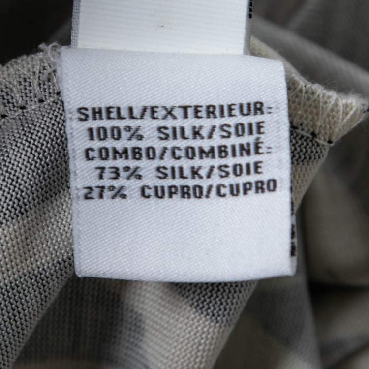 Pre Owned Diane Von Furstenberg Monochrome Printed Silk Knit Wrap Dress L