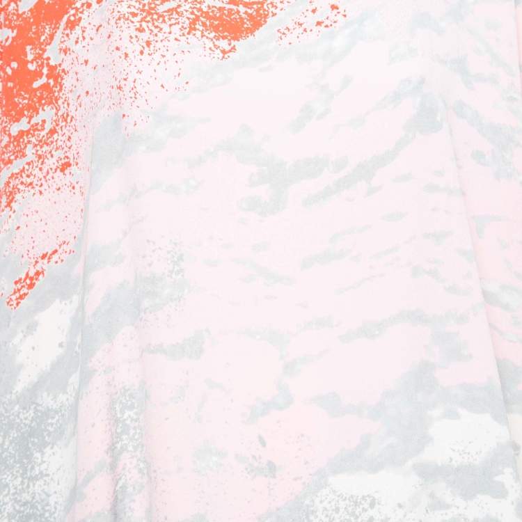 Pre Owned Diane von Furstenberg Grey & Pink Dream Cloud Print Silk New Hanky Top S