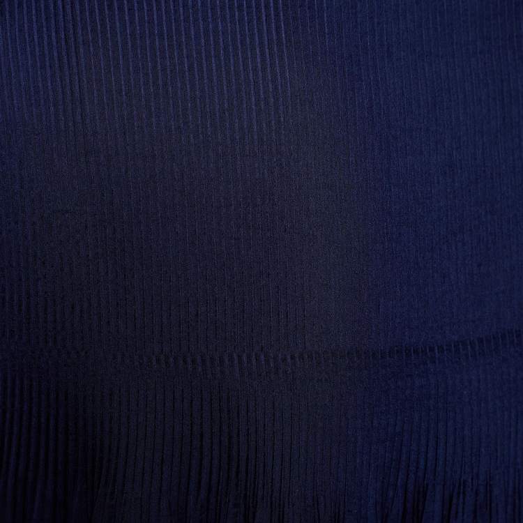 Pre Owned Diane von Furstenberg  Blue Synthetic Micro Pleated Blouse L
