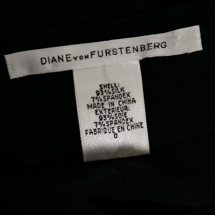 Pre Owned Diane von Furstenberg Black Silk Drawstring Pants XS