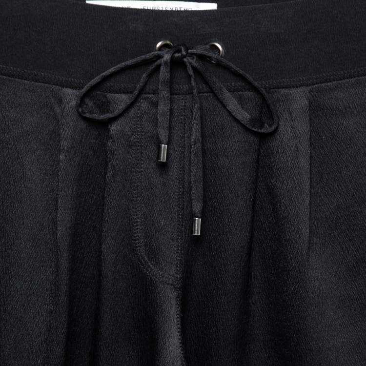 Pre Owned Diane von Furstenberg Black Silk Drawstring Pants XS