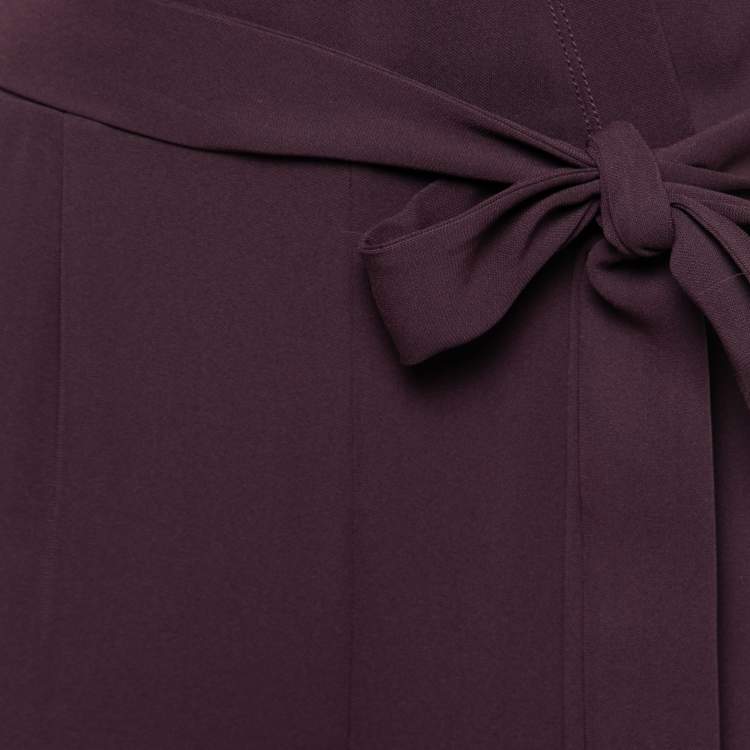 Pre Owned Diane von Furstenberg Plum Crepe Sleeveless Jumpsuit S