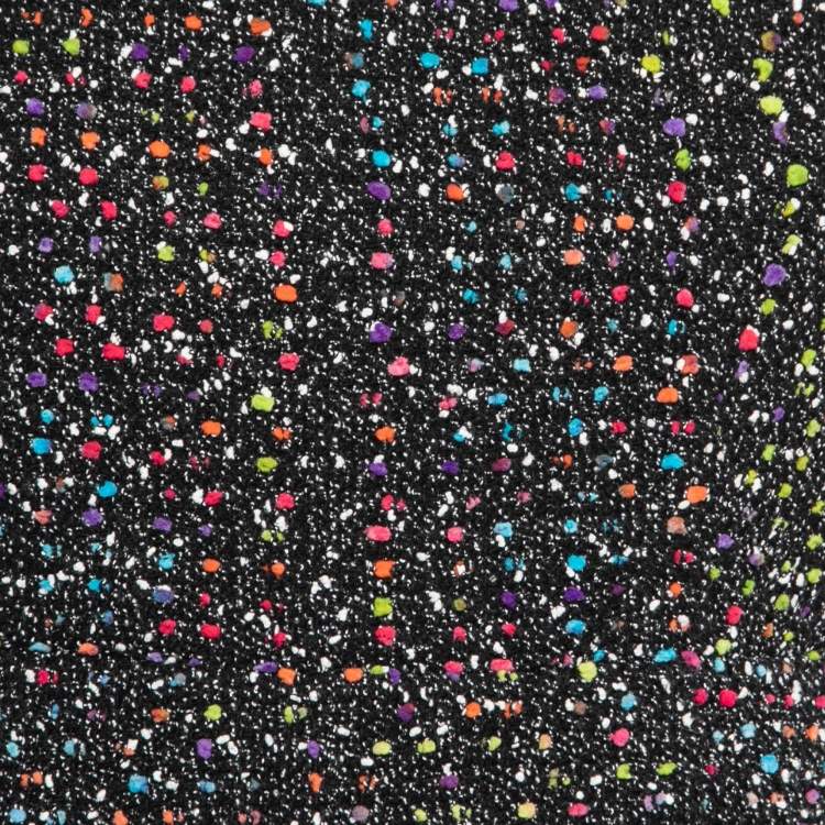 Pre Owned Diane von Furstenberg Black Multicolor Dot Tweed Carrie Dress S